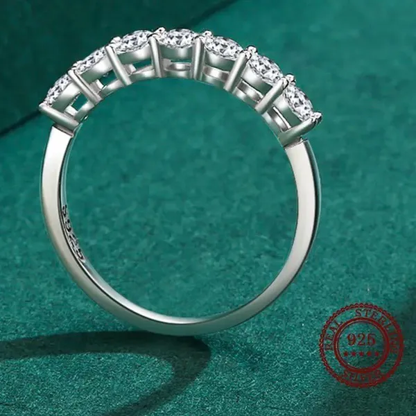 Sterling Silver SIZE 6 925  Stackable Round  Dazzling Cubic Zirconia Ring - Image 4