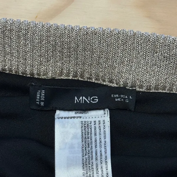 MANGO Open‎ Knit Lurex Semi-Sheer Straight Midi Skirt Large Knit Beach Summer - Image 6