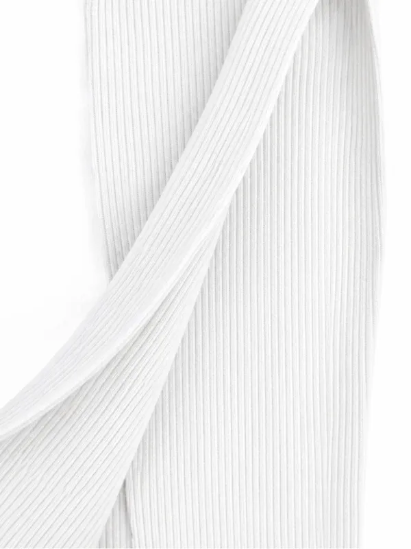 Naked Wardrobe Ribbed Side Slit Maxi Skirt in White Size Medium NWT - Image 3
