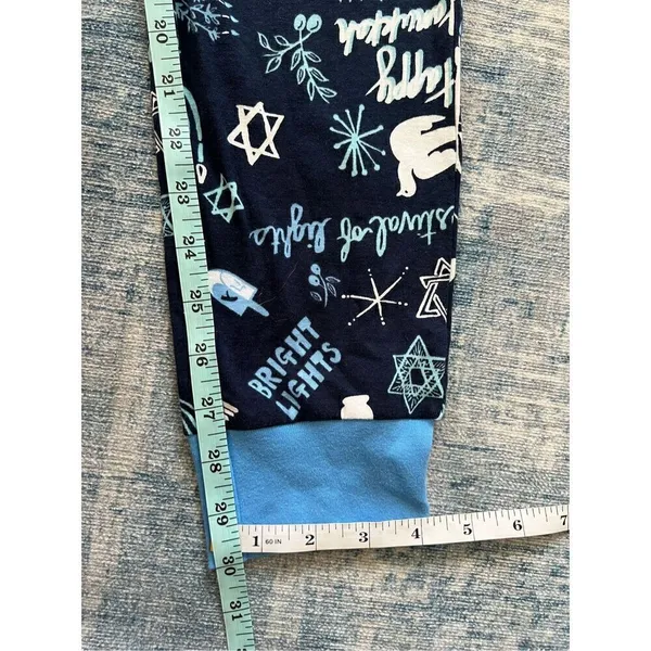 Target New! Blue White Hannukah Print Pajama Pants Women's Small - Image 5