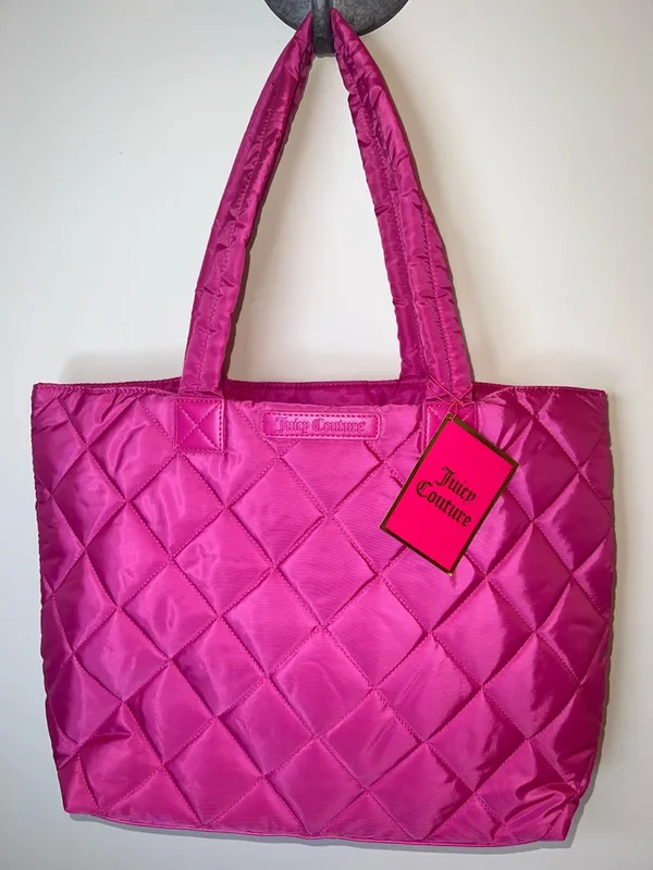 Juicy Couture Hot Pink‎ Quilted Tote Bag NWT Barbiecore Y2K Shoulder Bag - Image 2