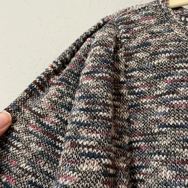 Madewell Rainbow Knit Puff Shoulder Crew Neck Sweater Womens S Boho Fall Cozy - Image 5