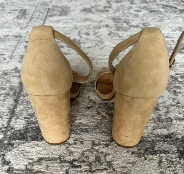 Carrson Suede Nude Heels - Image 4