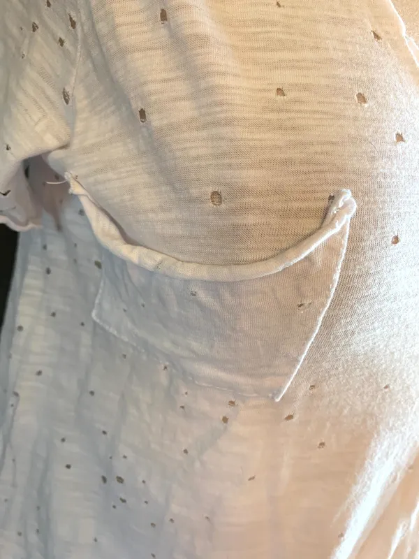The Pants Store White Crop Top Boutique Distressed Shirt Small - Image 8