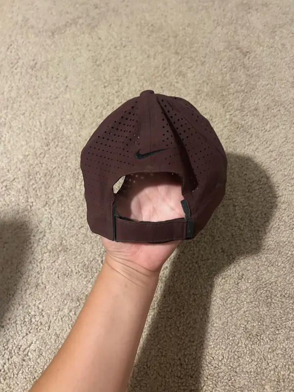Nike Maroon Cap with Black Swoosh - Image 6