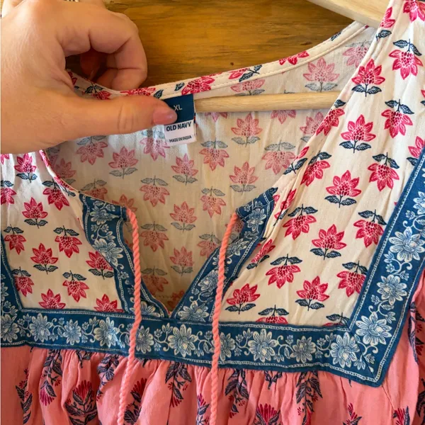 Old Navy Puff-Sleeve Printed Mini Swing Dress size XL - Image 4