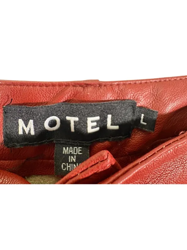 Motel Rocks Faux Leather High Waist Flare Leg Pants Size Large - Image 8