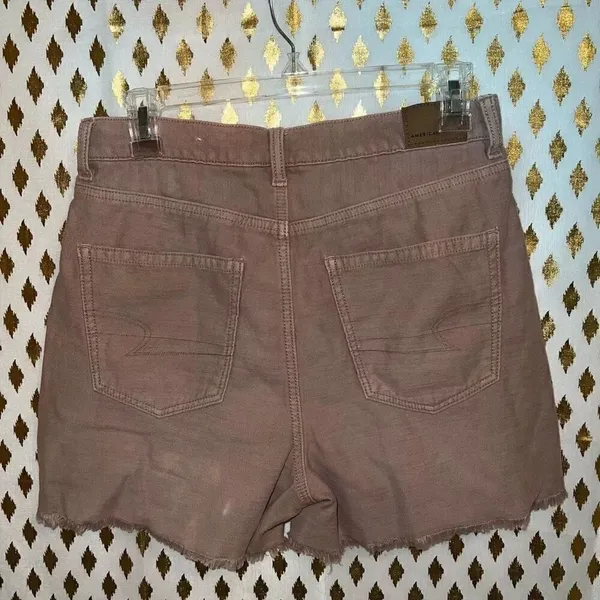 AE American Eagle High highest Rise Mom Short Shorts Distressed Old Rose size 6 - Image 2