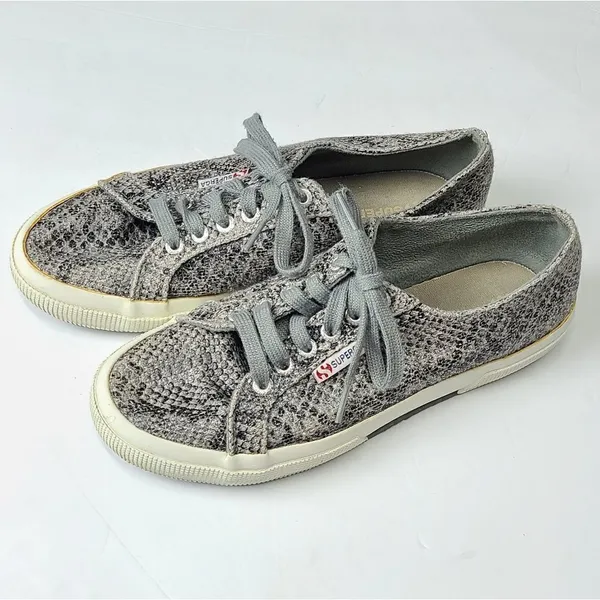 ‎Superga Snakeskin Leather Fashion Sneakers Size 9.5 - Image 3
