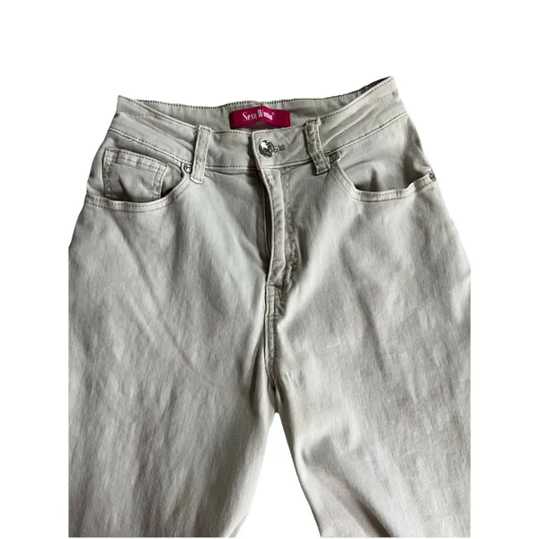 Sexy Woman Hugh Ruse Wide Leg Pants Size XS Tan Casual Comfort - Image 4