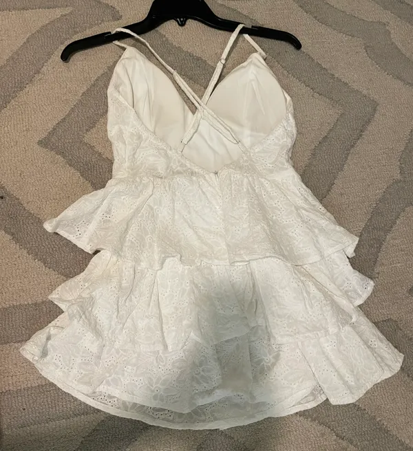 White Eyelet Romper - Image 2