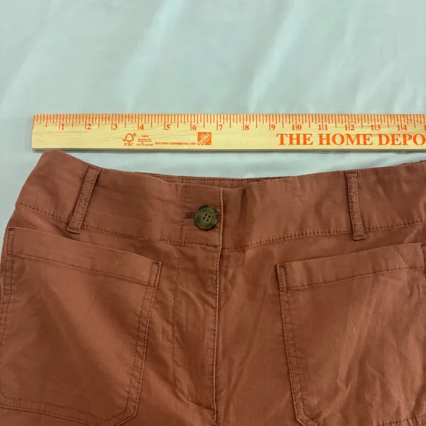 Maison d'Amélie Paris Rust Brown Wide Leg Crop Utility Pants Linen Blend Size 8 - Image 5