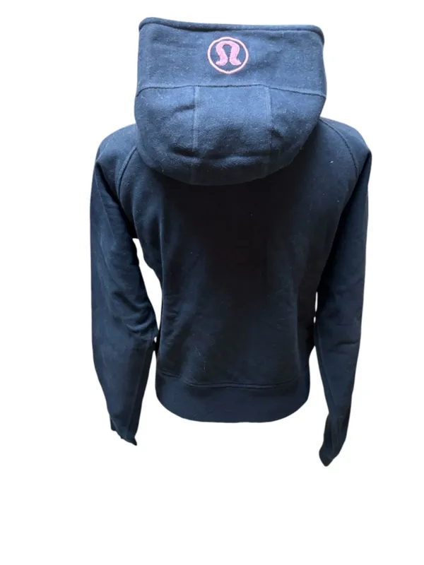 Lululemon Scuba Hoodie with Pink Lululemon Logo Lined Hood Size 12 (21” PTP) - Image 5