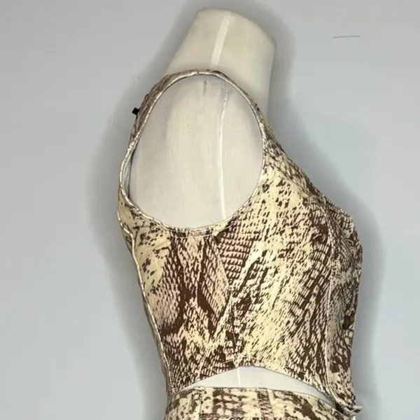 Nasty Gal- Denim Snake Print Waistcoat - Image 7