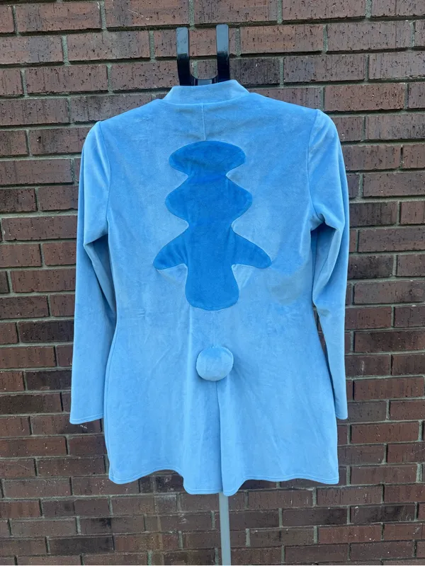 Disney Lilo and Stitch Halloween Costume Romper Adult L Long Sleeve Velour Alien - Image 4
