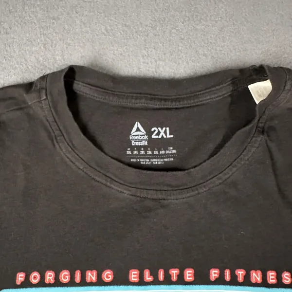 Reebok Crossfit T-shirt 2XL Black Cotton Short Sleeve Crew Neck‎ Graphic Tee - Image 4