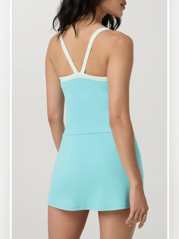 Vuori Sea Folly Blue All The Form V-neck Tank Size Medium NWOT - Image 4