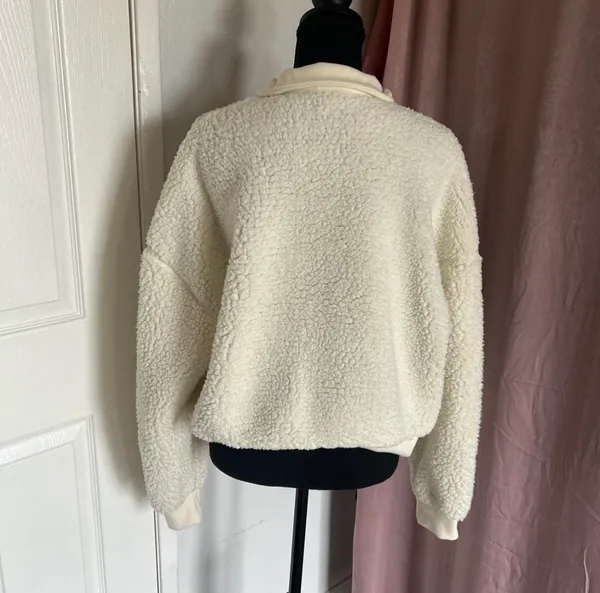 White Sherpa Victoria's Secret PINK fleece quarter zip - Image 4