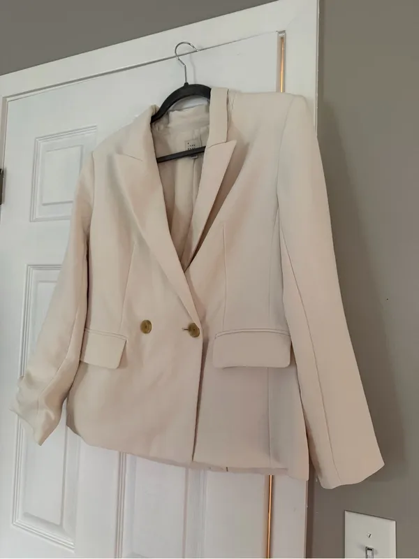 A New Day Cream Double-Breasted Blazer Jacket - Image 3