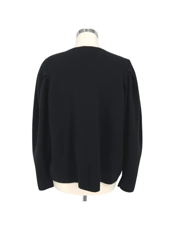 Express Black Puff Sleeve Open Cardigan Sweater Minimalist Quiet Luxury Size XL - Image 7