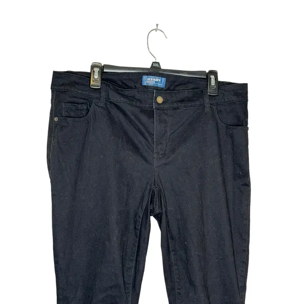 Old Navy Women Jeans Rockstar Mid-Rise Skinny Stretch Denim‎ Black Size 36 - Image 2