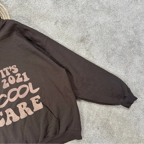 Lonely Ghost Women’s Sweatshirt Hoodie Pullover It’s Cool To Care 2021 Brown XXL - Image 7
