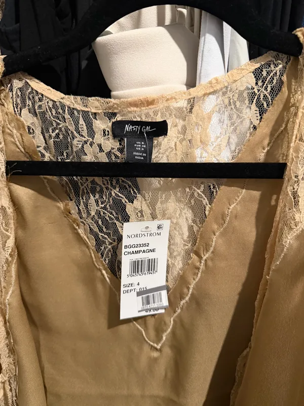 Nasty Gal Satin Lace Crop Top - Image 4