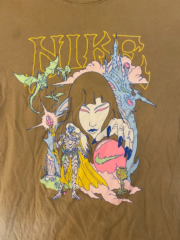 Nike Fantasy Graphic Haze Mystic Magic Shirt Tan - Image 2