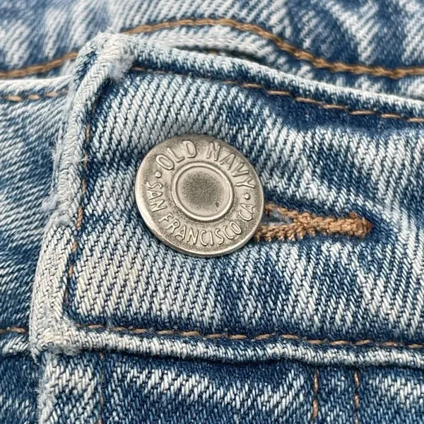 OLD NAVY Jeans Women's Size 18 Blue Denim Distressed OG High‎ Rise Straight Leg - Image 4