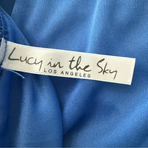 Lucy in the Sky Glitter Mesh Long Sleeve Dress in Blue Size Small EUC‎ - Image 6