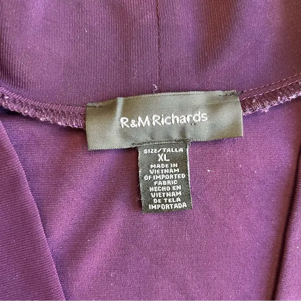 R & M Richards Vintage Open Front Top Duster Sheer Purple Long Sleeve XL Loose - Image 13