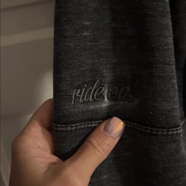 Fox Black Sweatshirt Moto Jacket with Diagonal Zip - Image 5