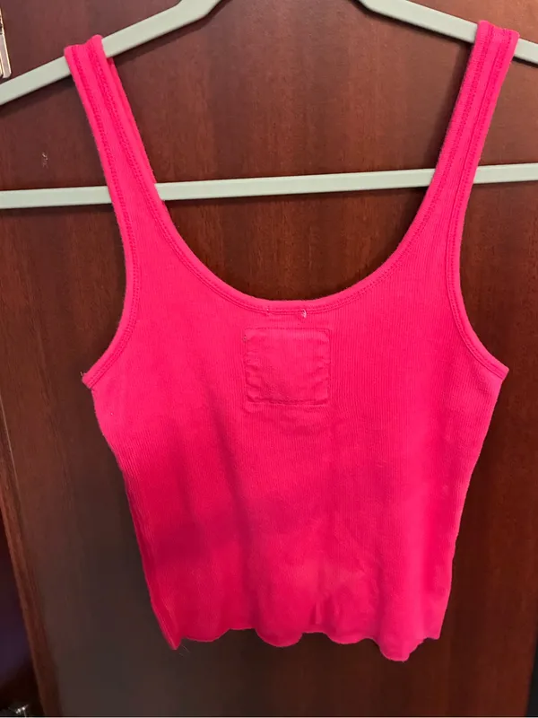Women’s Abercrombie & Fitch Hot Pink Ribbed Tank Top Size Small - Image 4