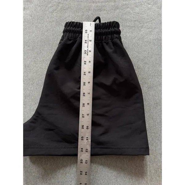 ALO Yoga Women's Alumni Black Nylon Pull-On Activewear Drawstring Shorts Sz S - Image 9
