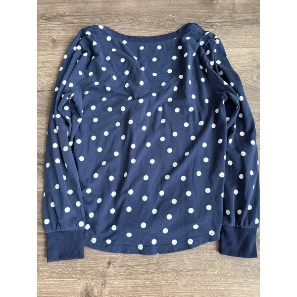 Kate Spade New York Navy White Polka Dot Henley Pajama Set Joggers Small - Image 5