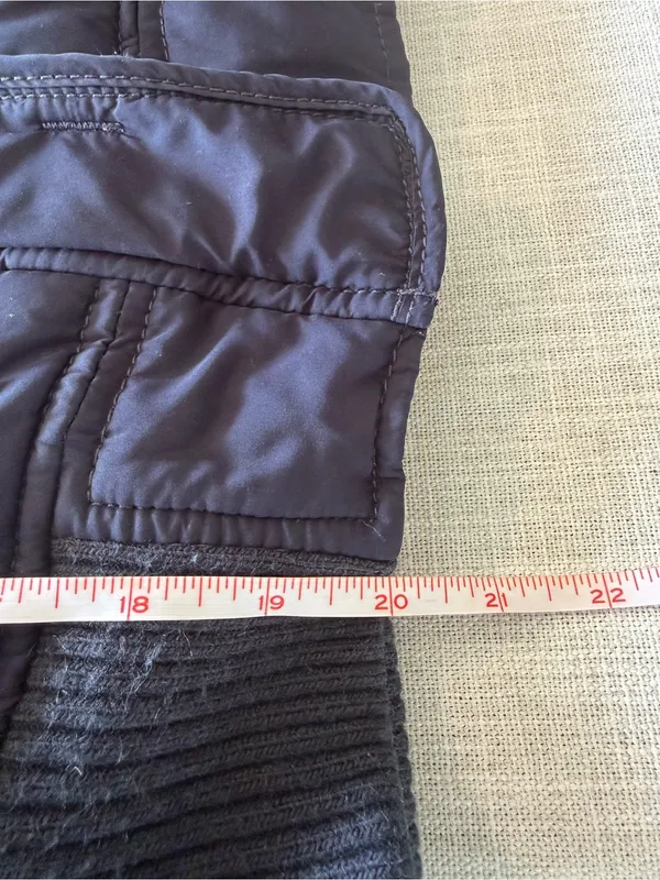 Vintage Y2K Abercrombie & Fitch Faux Fur Lined Down Puffer Jacket Navy Blue XS - Image 7