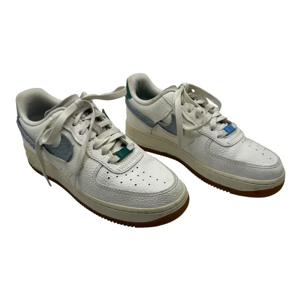 Nike Shoes Women 8.5 Sail Mystic Green Leather Air Force 1 Vandalized‎ Sneakers - Image 3