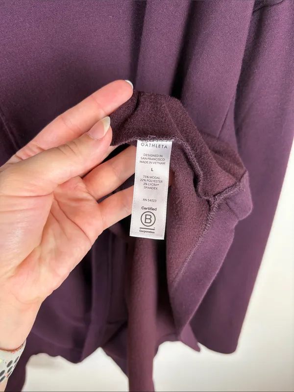Athleta Ethereal Brushed Funnel Neck Sweater Sweatshirt Spiced Cabernet Large - Image 5