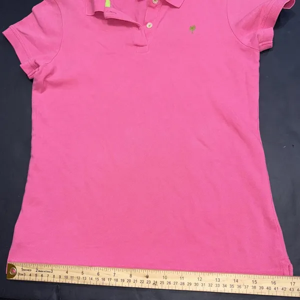 Lilly Pulitzer Preppy School Uniform Pink Pima Cotton Golf Polo‎ Shirt Small - Image 6