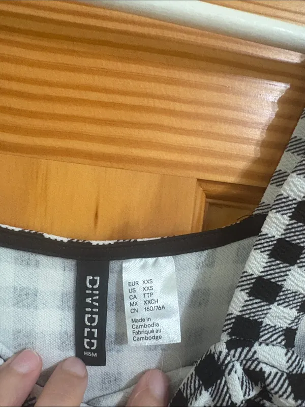 Divided Size XXS Vintage Y2K Black and White Checkered Mini Dress - Image 3