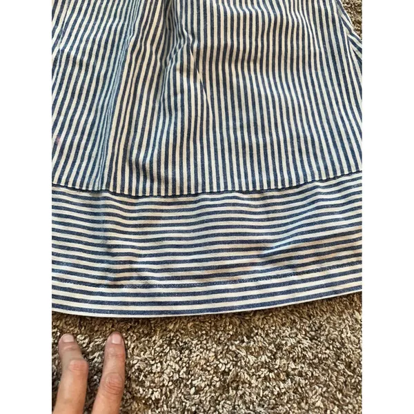 J.Crew Womens Blue White Striped Linen Blend A-Line Skirt G5892 Small - Image 2