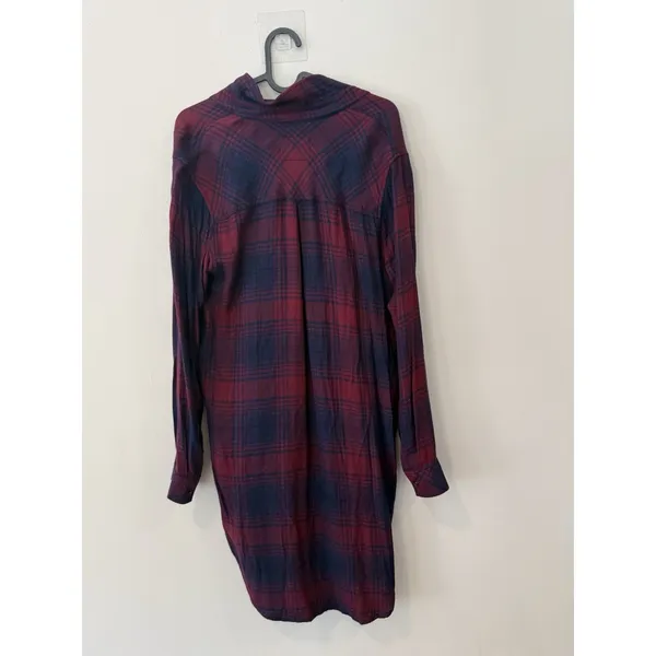 Rails Long Sleeve Plaid Button Front Shirt Dress in Red and Black SZ S 1991 - Image 8