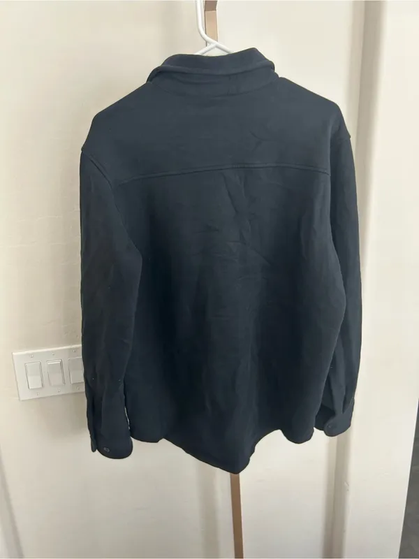 Aritzia Tna Cozy Fleece Boyfriend Shirt Jacket Black Medium NWT $88 - Image 7