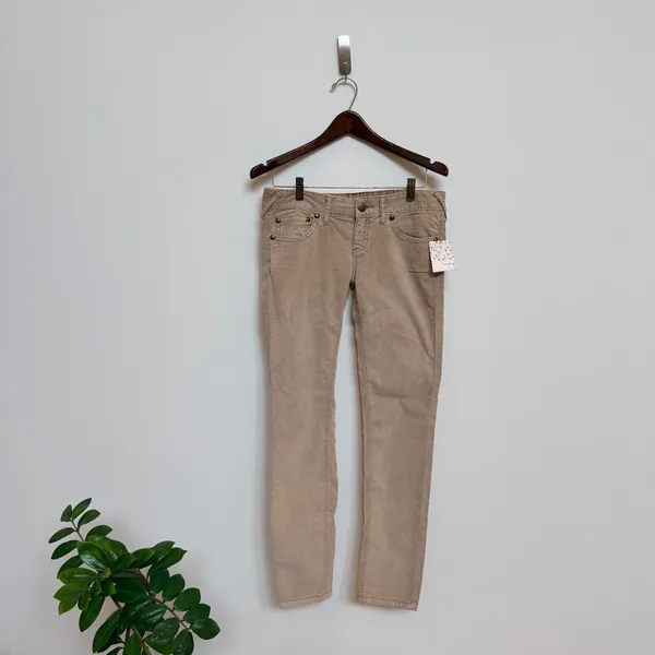 Free‎ People Taupe Corduroy Skinny Pants Size 29 NWT Neutral Stretch - Image 2