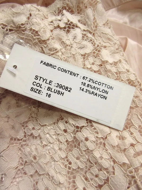 NWT Rickie Freeman for Teri Jon Lace & Taffeta Gown in Blush Pink Dress 16 - Image 5