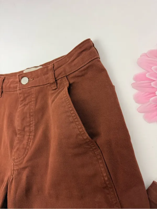 Everlane The Utility Barrel Pant Rosewood High Rise Cotton Brown - Image 9