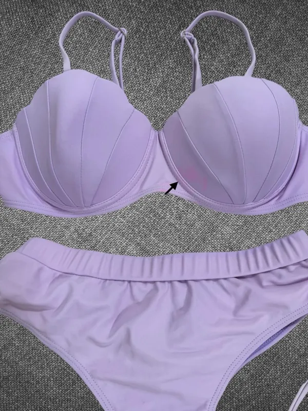 Lavender Shell Underwire Bikini Set Size Medium Purple - Image 3