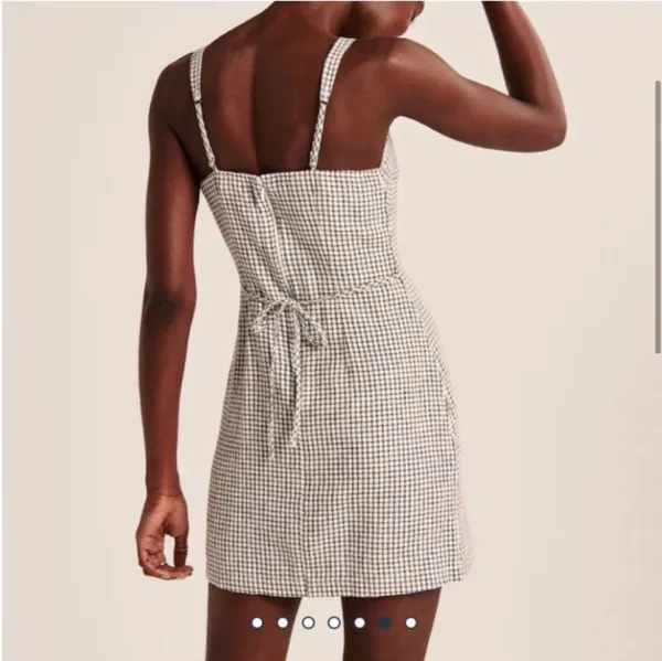 Abercrombie & Fitch 90’s Tank Gingham Linen Blend Mini Dress - Image 5