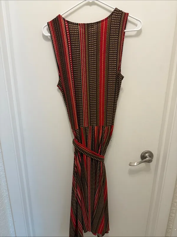 Lauren Ralph Lauren Striped Wrap Maxi Dress Handkerchief Hem - Image 6
