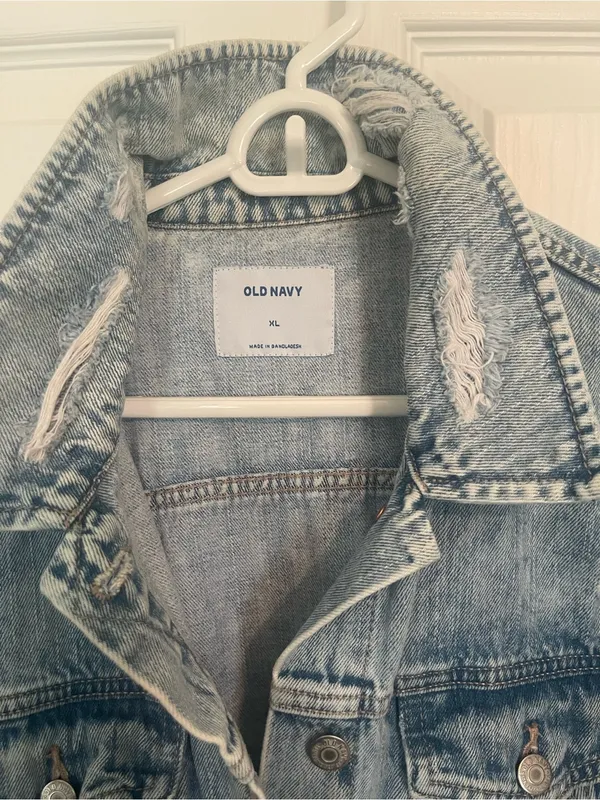 Old Navy Light Wash Distressed Denim Jacket - Women's - Image 2